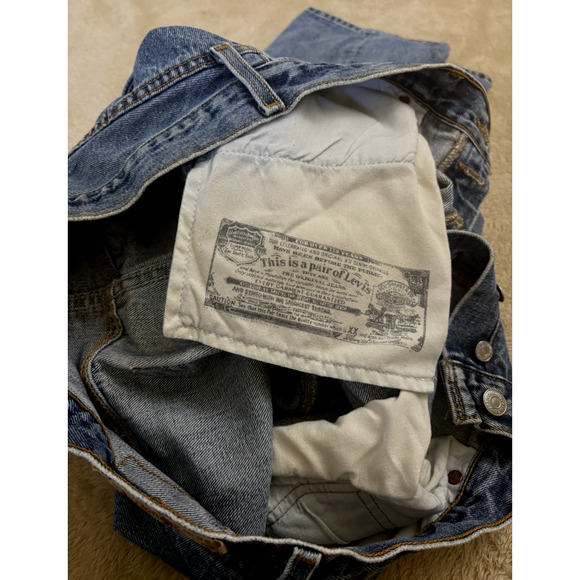 Levi 501 Jeans Mens Size 36x30 Blue Denim 100%Cotton Straight Button Fly Mexico - Picture 5 of 10